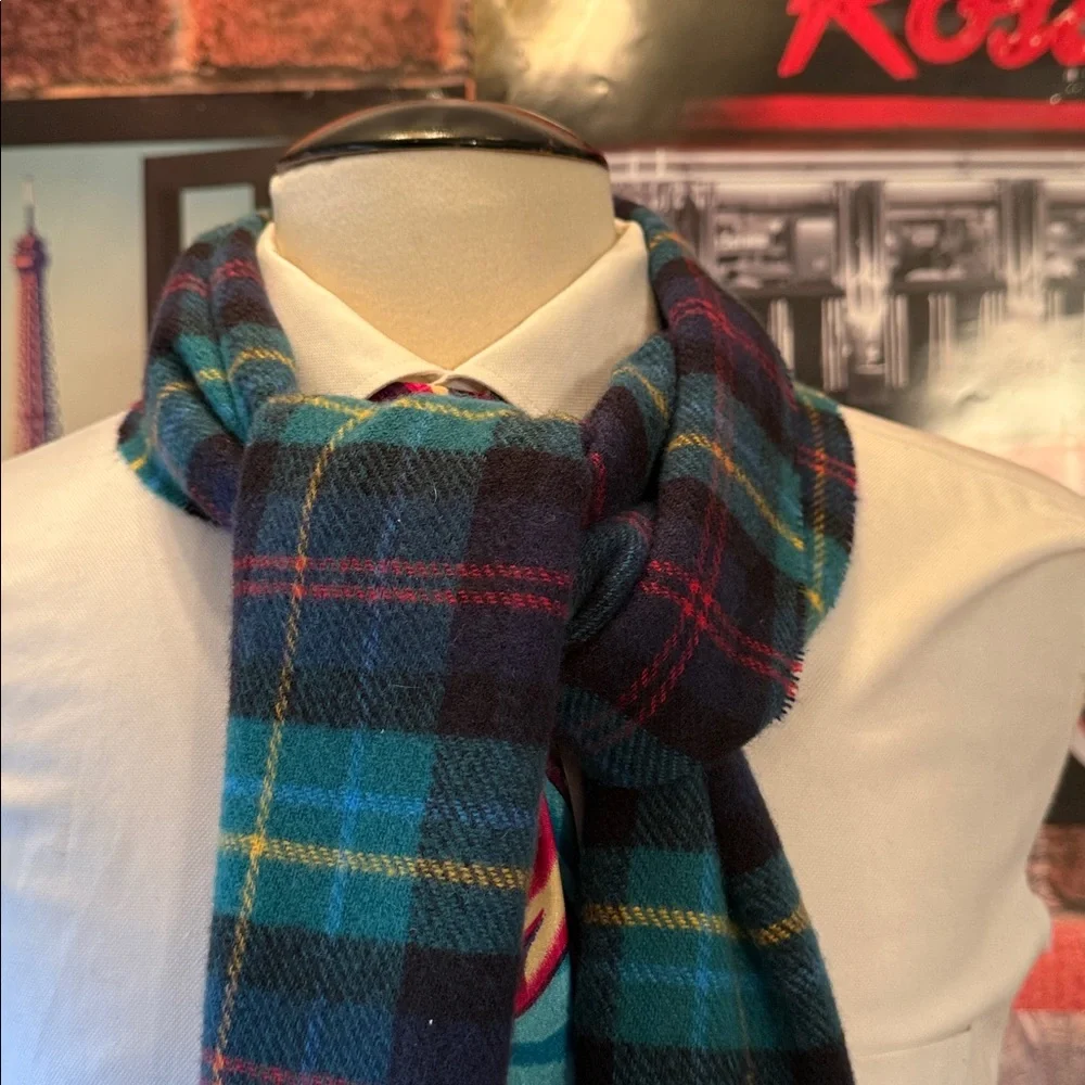 Lands' End Multicolor Plaid Scarf